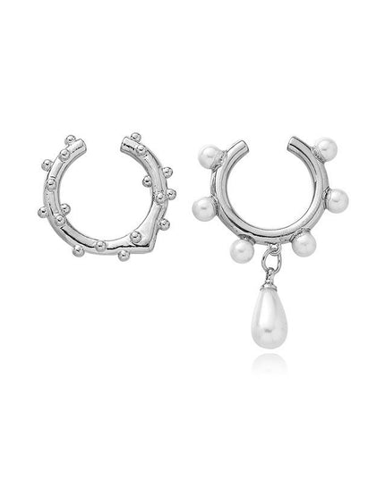 S925 Silver Two-piece Water Drop Pearl Ear Clip