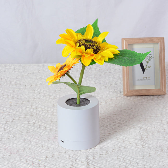 Rechargeable Sunflower Led Simulation Night Light Table Lamp Simulation Flowers Decorative Desk Lamp For Resturaunt Hotel Wedding Gift