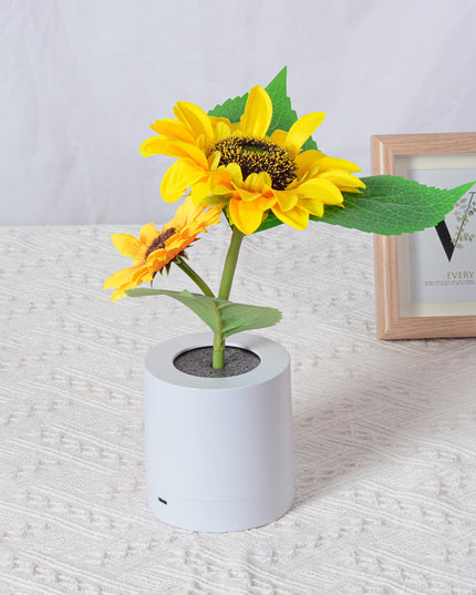 Rechargeable Sunflower Led Simulation Night Light Table Lamp Simulation Flowers Decorative Desk Lamp For Resturaunt Hotel Wedding Gift