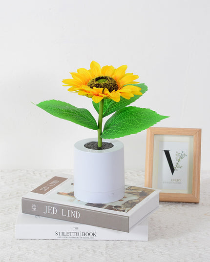 Rechargeable Sunflower Led Simulation Night Light Table Lamp Simulation Flowers Decorative Desk Lamp For Resturaunt Hotel Wedding Gift