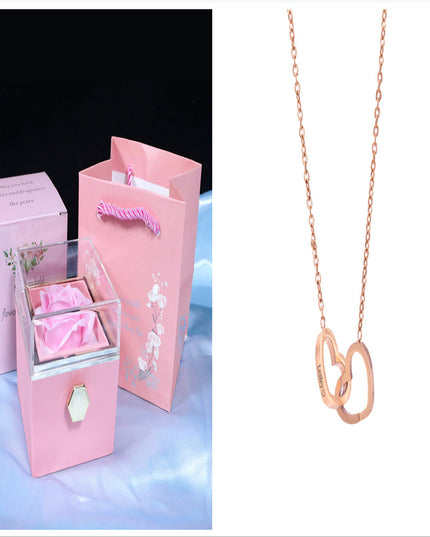 Rotating Soap Flower Rose Gift Box Creative Rotating Rose Jewelry Packaging Box Valentine's Day Gift For Women